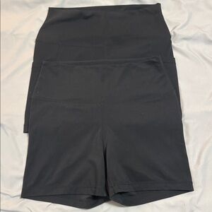 High-Waist Black Women’s Active Shorts